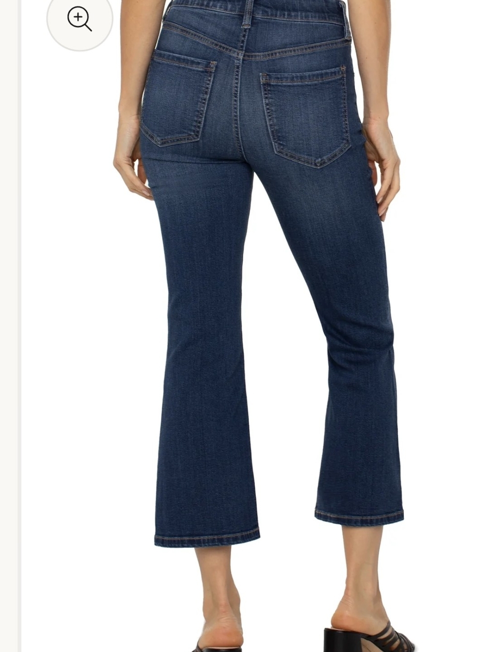 2/$50 NWOT Liverpool Jeans Company Dark Blue High-Rise Cropped Wide Leg Jeans - Picture 3 of 7